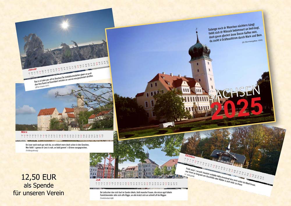 Unser Lene Voigt Kalender für 2025 jetzt bestellbar gegen eine kleine Spende