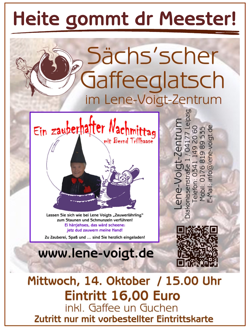sächsischer Kaffeeklatsch im Lene Voigt Zentrum - Ein auberhafter Nachmittag - Plakat